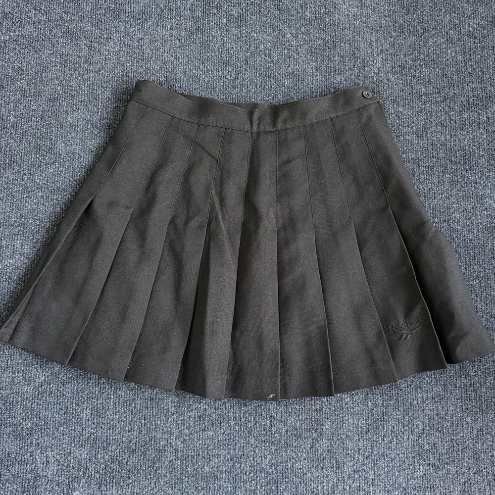 Vintage Reebok Skirt Womens 8 Black Pleated Tennis Athletic Button Twill Short
